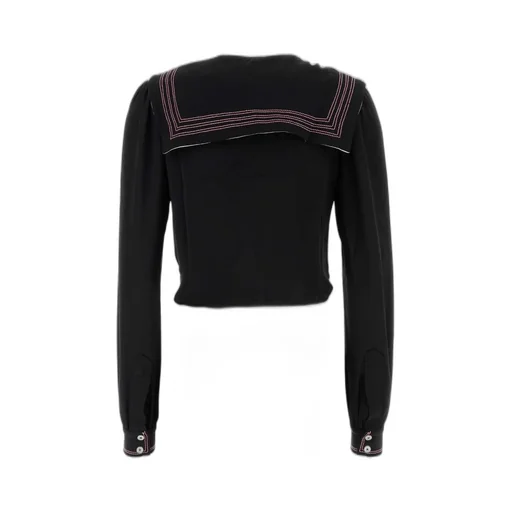Embroidered Sailor Collar Top