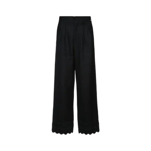 Scallop Detailed Mid Rise Trousers