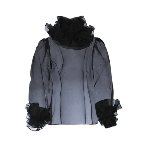 High Neck Ruffled Blouse