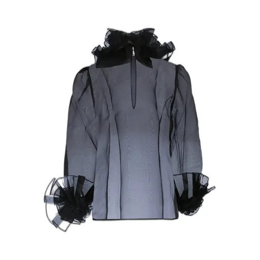 High Neck Ruffled Blouse
