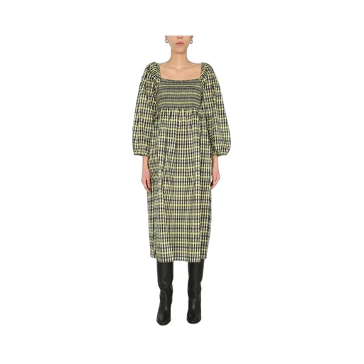 Aquina Checked Midi Dress