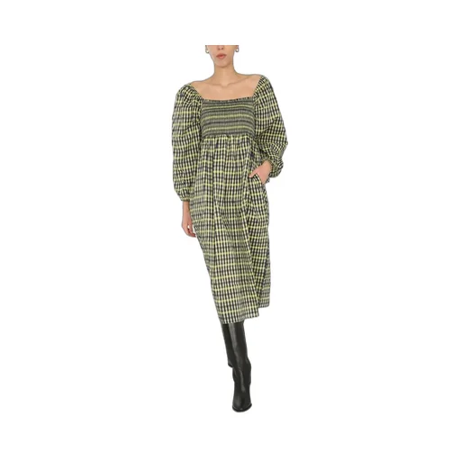 Aquina Checked Midi Dress