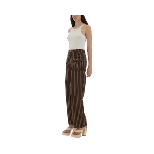 Pinstripe Wide Leg Jeans