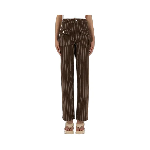 Pinstripe Wide Leg Jeans