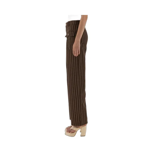 Pinstripe Wide Leg Jeans