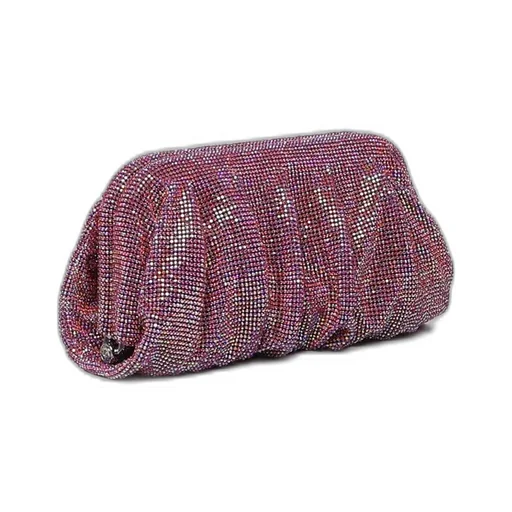 Embellished Ruched Clutch Bag