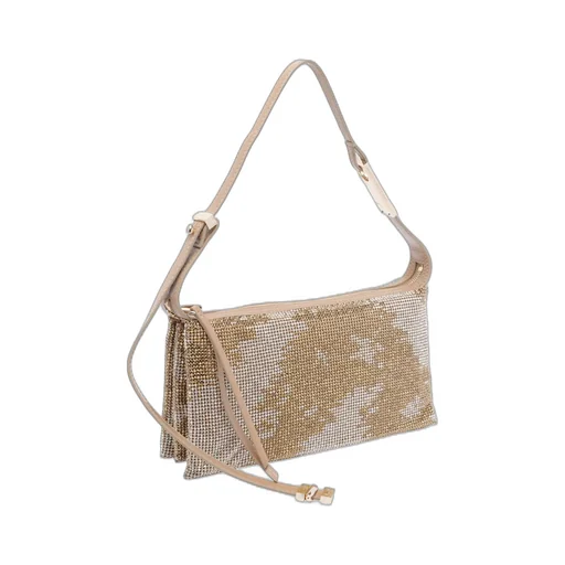 Zipped Embellished Shoulder Bag