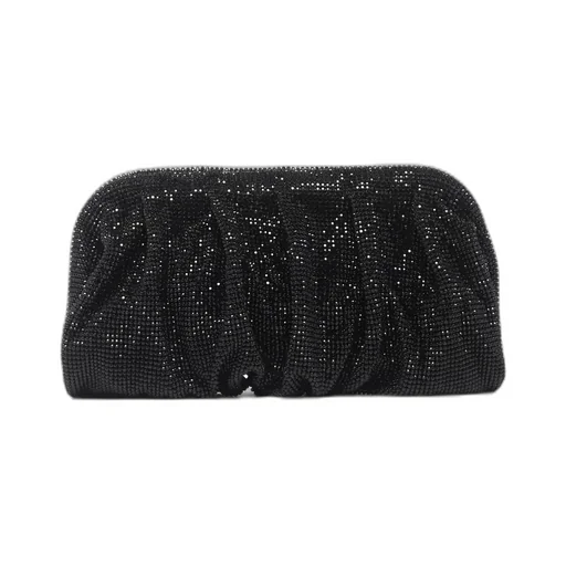 Embellished Ruched Clutch Bag