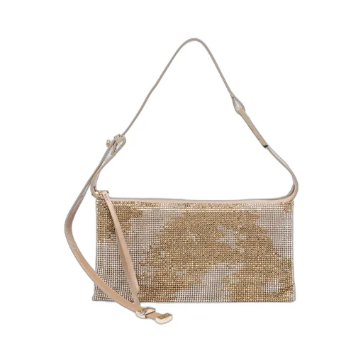 Zipped Embellished Shoulder Bag