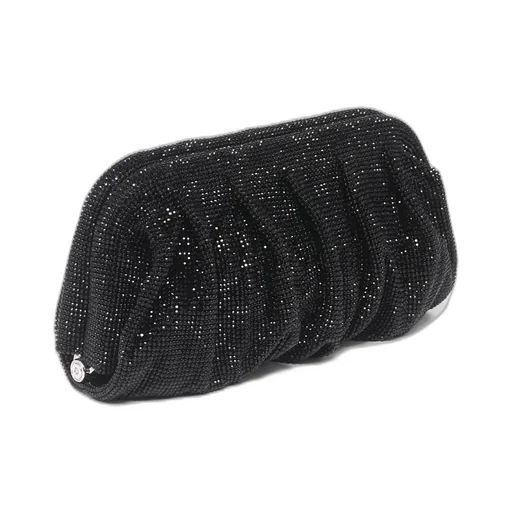 Embellished Ruched Clutch Bag