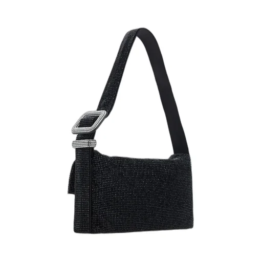 Embellished Buckle-Detailed Shoulder Bag