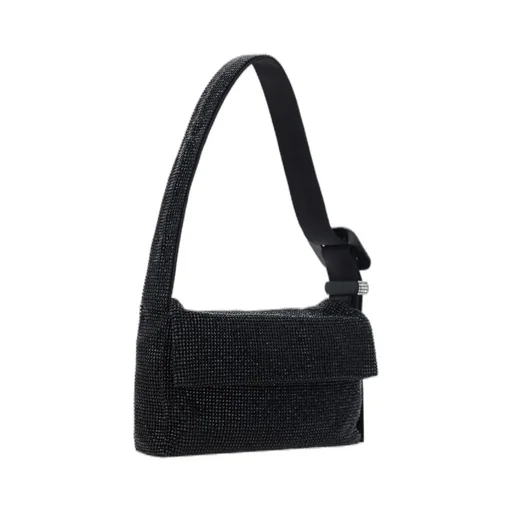 Embellished Buckle-Detailed Shoulder Bag