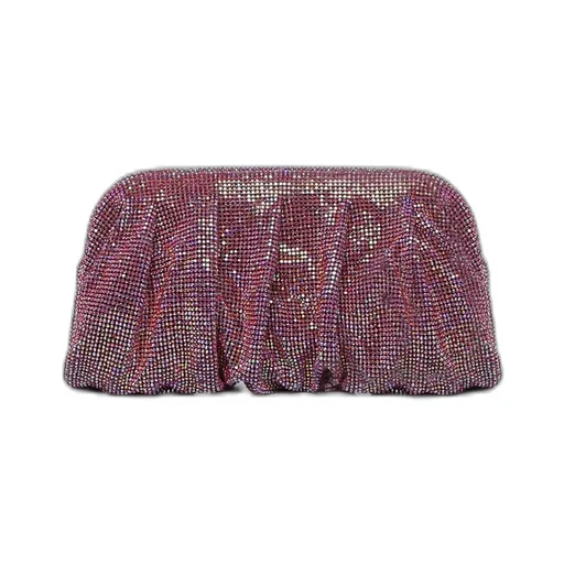 Embellished Ruched Clutch Bag