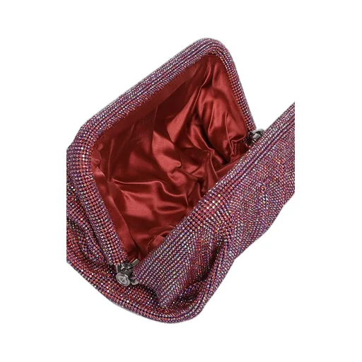 Embellished Ruched Clutch Bag