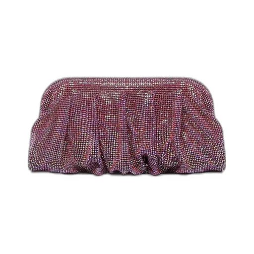 Embellished Ruched Clutch Bag