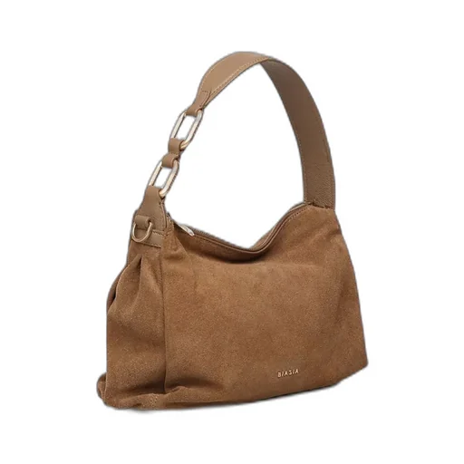 Suede Zip Shoulder Bag