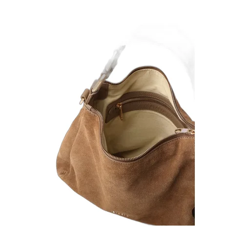 Suede Zip Shoulder Bag