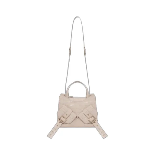 Crocodile-Effect Shoulder Bag