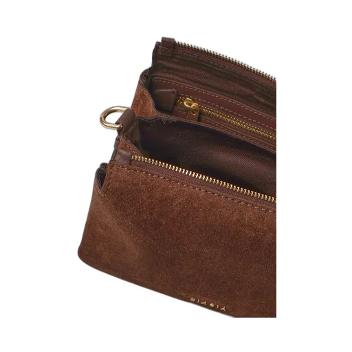 Suede Zip Shoulder Bag