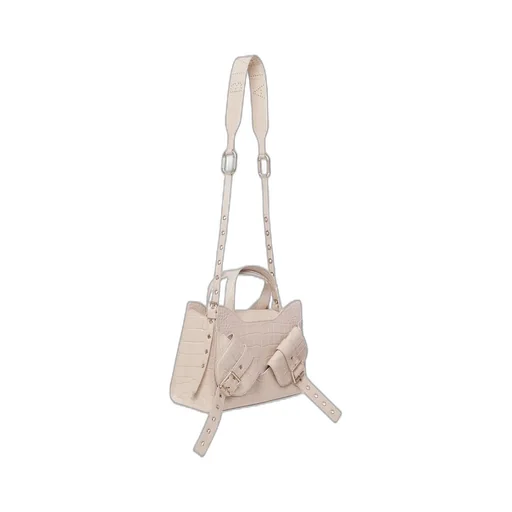 Crocodile-Effect Shoulder Bag