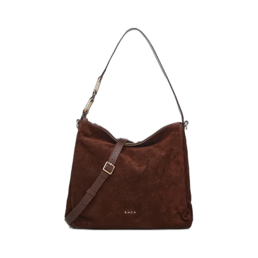 Suede Zip Shoulder Bag