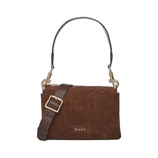 Suede Zip Shoulder Bag