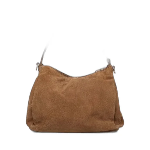 Suede Zip Shoulder Bag