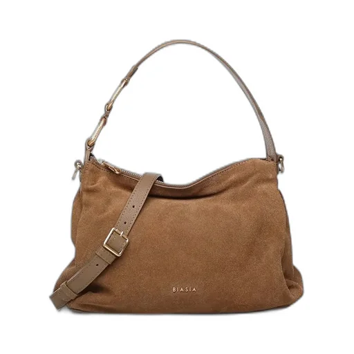 Suede Zip Shoulder Bag