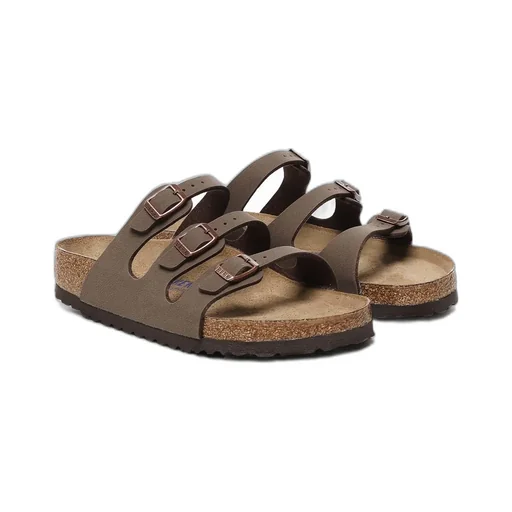 Trible-Strap Slip-On Sandals