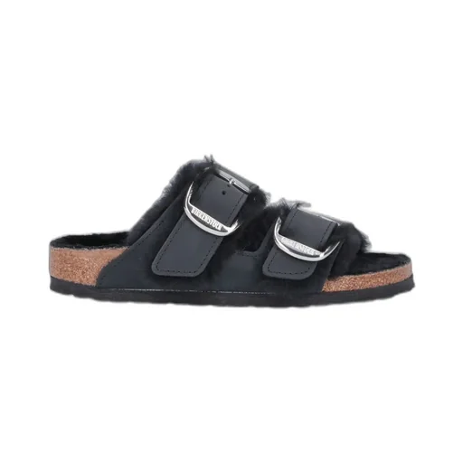 Arizona Big Buckle Shearling Sandals
