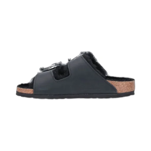 Arizona Big Buckle Shearling Sandals
