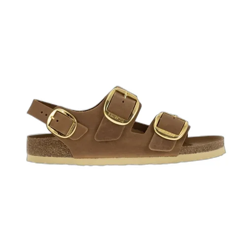 Milano Buckled Round-Toe Slingback Sandals