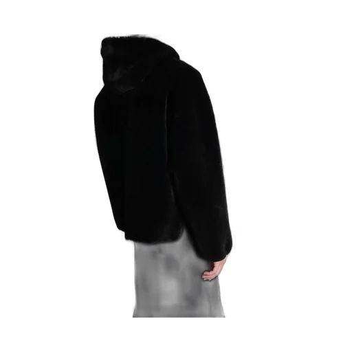 Hooded Reversible Zipped Fur Jacket