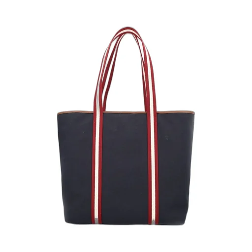 Striped-Panel Top Handle Bag