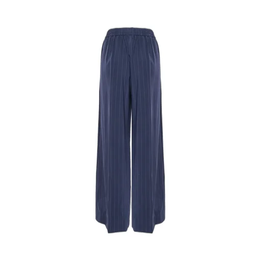 Pinstriped Wide-Leg Trousers