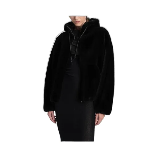 Hooded Reversible Zipped Fur Jacket
