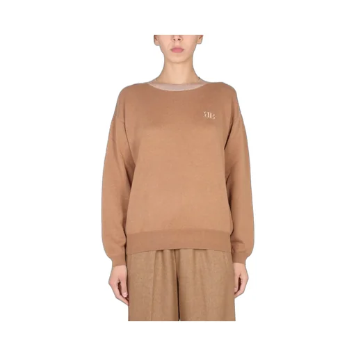 Logo Embroidered Knitted Jumper