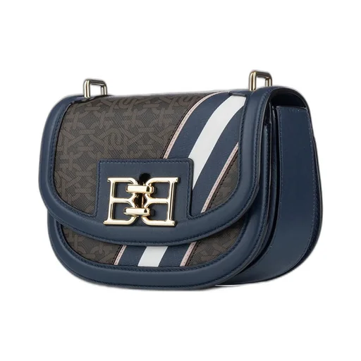 Logo Plaque Foldover Top Crossbody Bag