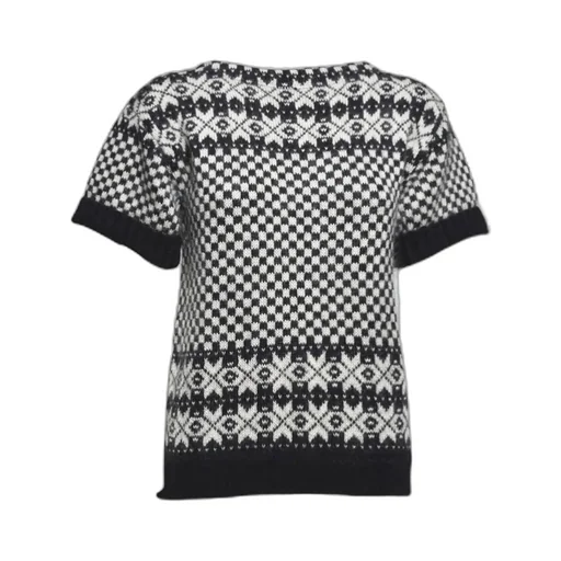 Checked Short-Sleeved Jumper