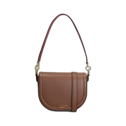 Logo-Stamp Foldover Top Shoulder Bag