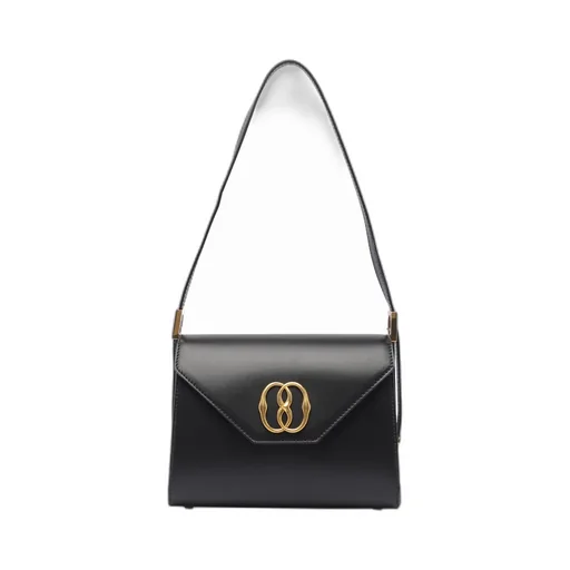 Logo Plaque Foldover-Top Shoulder Bag