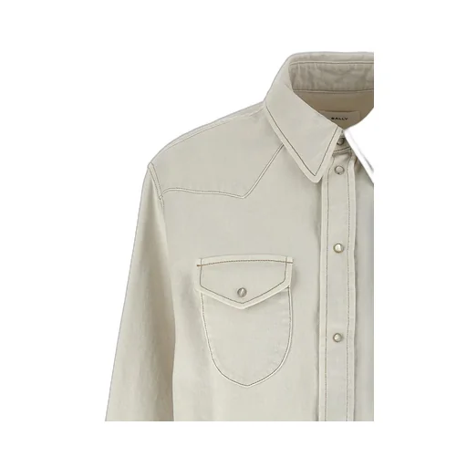 Long-Sleeved Denim Shirt