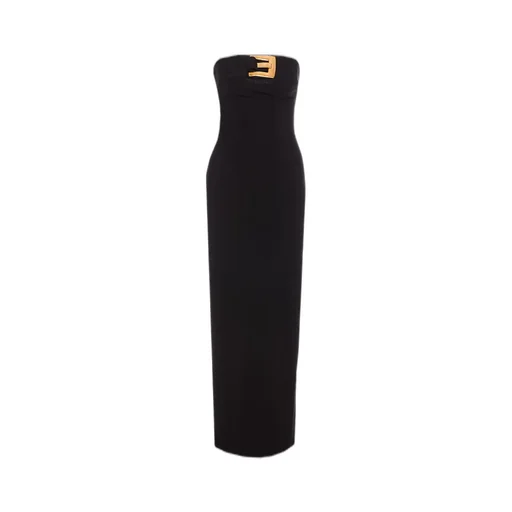 Buckle Detailed Off-The-Shoulder Dress