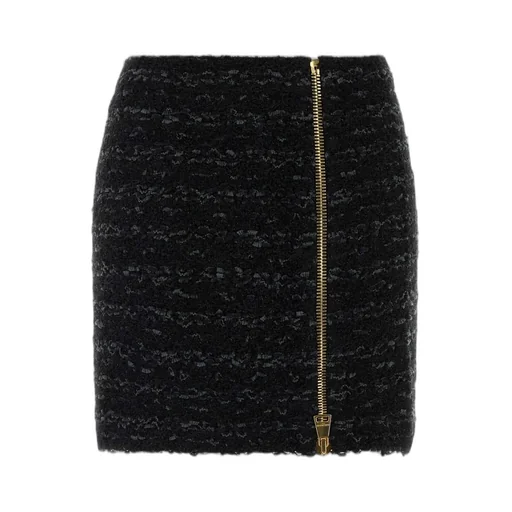 Short Zipped Tweed Skirt