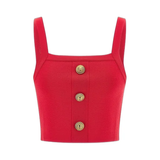 Buttons Knit Bralette Top