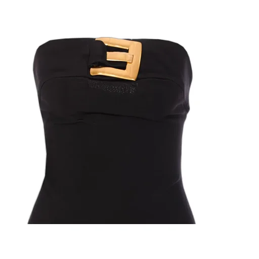 Buckle Detailed Off-The-Shoulder Dress