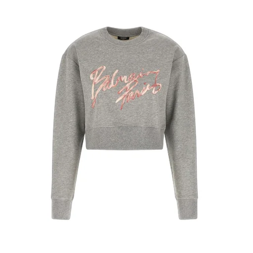 Logo Printed Cropped Sweatshirt