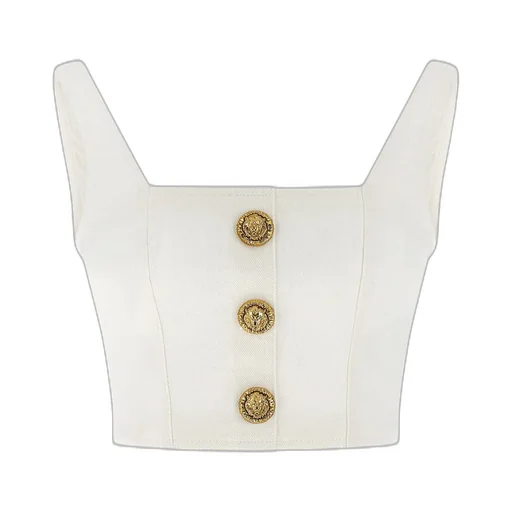 Button Cropped Top