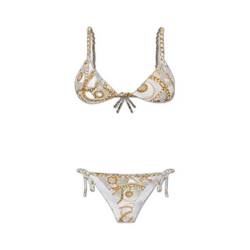 Two Piece Chain-Print Triangle Bikini Set