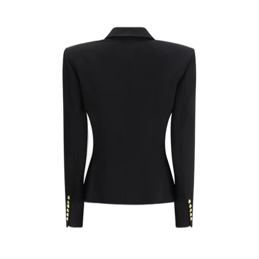 Double Breasted Fitted Grain De Poudre Jacket
